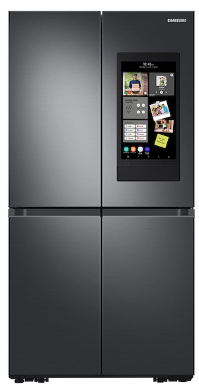 Samsung 23 cu. ft. Smart Counter Depth 4-Door Flex™ refrigerator with Family Hub™ and Beverage Center in Black Stainless Steel RF23A9771SG/AA