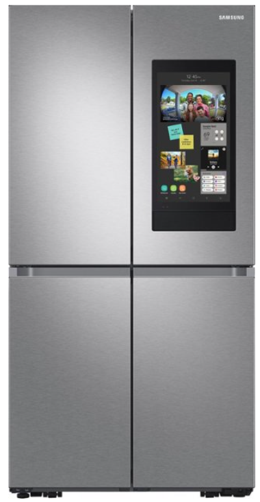 Samsung 23 cu. ft. Smart Counter Depth 4-Door Flex™ refrigerator with Family Hub™ and Beverage Center in Stainless Steel RF23A9771SR/AA