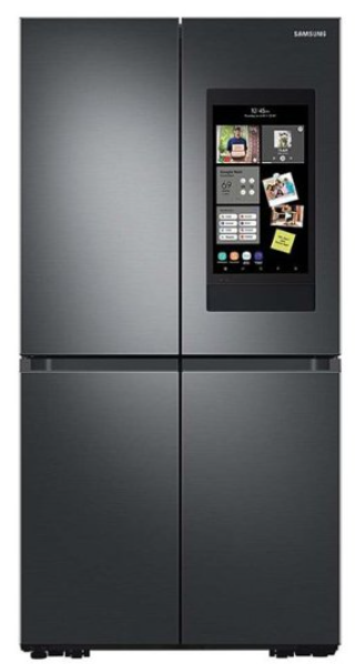 Samsung 29 cu. ft. Smart 4-Door Flex™ refrigerator with Family Hub™ and Beverage Center in Black Stainless Steel RF29A9771SG/AA