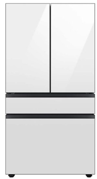 Samsung - Bespoke 23 cu. ft Counter Depth 4-Door French Door Refrigerator with AutoFill Water Pitcher - White Glass RF23BB820012AA