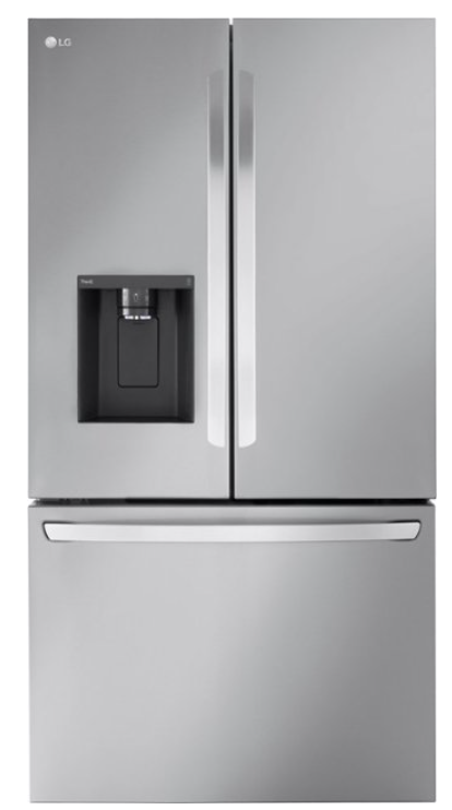 LG - 25.5 Cu. Ft. French Door Counter-Depth Smart Refrigerator with Dual Ice - Stainless Steel LRFXC2606S
