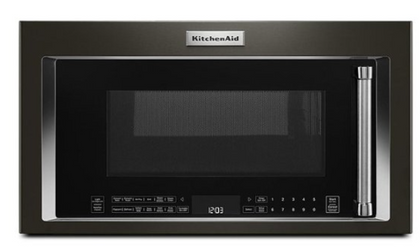 KitchenAid - 1.9 Cu. Ft. Convection Over-the-Range Microwave with Air Fry Mode - Black Stainless Steel KMHC319LBS