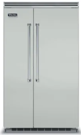 Viking 5 Series VCSB5483AG 48 Inch Counter Depth Built-In Side by Side Refrigerator with 29.05 Cu. Ft. Total Capacity, ProChill™ Temperature Management, New Spillproof Plus™ Shelves, New LED Lighting, Ice Maker, and ENERGY STAR® Certified: Arctic Grey
