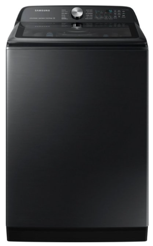 Samsung - 5.2 cu. ft. Large Capacity Smart Top Load Washer with Super Speed Wash - Brushed Black WA52A5500AV/US