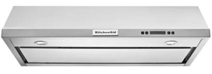 KitchenAid KVUB606DSS Under Cabinet Hood with 600 CFM Internal Blower, 4-Speed Electronic LED Display Touch Control, LED Task Lights and Dishwasher Safe Grease Filters: 36 Inch Width