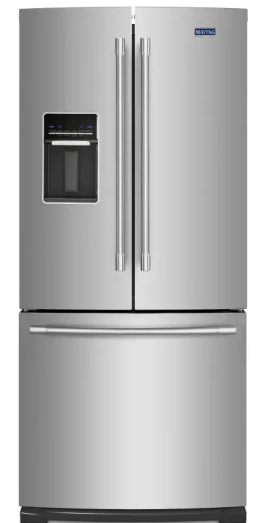 Maytag MFW2055FRZ 30 Inch French Door Refrigerator with 20 Cu. Ft. Capacity, Wide-N-Fresh™ Deli Drawer, Humidity-Controlled FreshLock™ Crispers, Spill-Proof™ Glass Shelving, Ice Maker, External Water Dispenser, and UL Listed