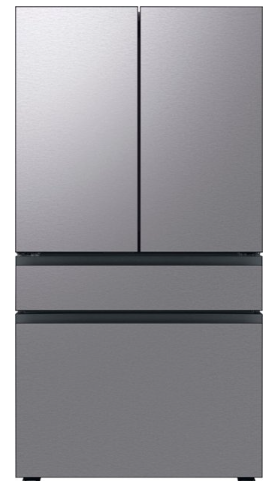 Samsung - Bespoke 23 cu. ft Counter Depth 4-Door French Door Refrigerator with AutoFill Water Pitcher - Stainless Steel RF23BB8200QLAA