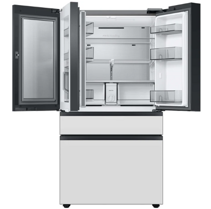 Samsung BESPOKE RF29BB860012 36 Inch Smart 4-Door French Door Refrigerator with 29 cu. ft. Total Capacity, Beverage Center, FlexZone™ Drawer, Dual Auto Ice Maker, Twin Cooling Plus, Wi-Fi Enabled, ADA Compliant, and ENERGY STAR® Certified: White Glass