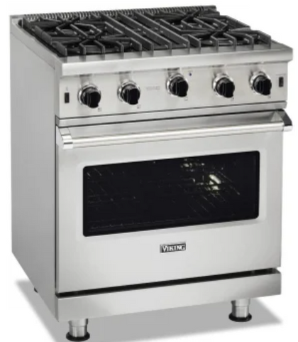 Viking 5 Series VGIC53024BSS 30 Inch Freestanding Professional Gas Range with 4 Open Burners