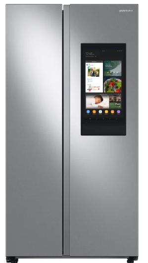 Samsung RS28A5F61SR 36 Inch Freestanding Side by Side Smart Refrigerator with 27.3 Cu. Ft. Total Capacity, Family Hub™, Fingerprint Resistant Finish, All-Around Cooling, In-Door Ice Maker, and ENERGY STAR® Certified: Fingerprint Resistant Stainless Steel