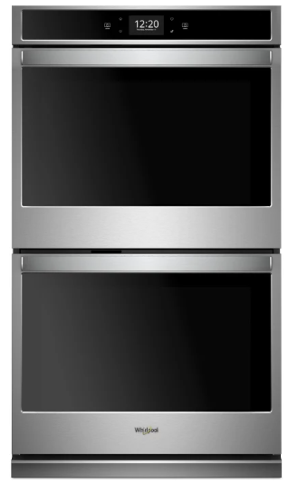 Whirlpool WOD77EC7HS 27 Inch Smart Double Electric Wall Oven with 8.6 cu. ft. Total Capacity, Wi-Fi Connectivity, True Convection, Frozen Bake™, FIT System, Scan-to-Cook, Multi-Step Cooking, and Party Mode: Stainless Steel