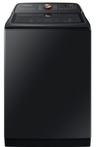 Samsung - 5.5 Cu. Ft. High-Efficiency Smart Top Load Washer with Auto Dispense System - Brushed Black WA55A7700AV