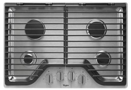 Whirlpool 30 inch Gas Cooktop with EZ-2-Lift™ Hinged Cast-Iron Grates  WCG75US0DS