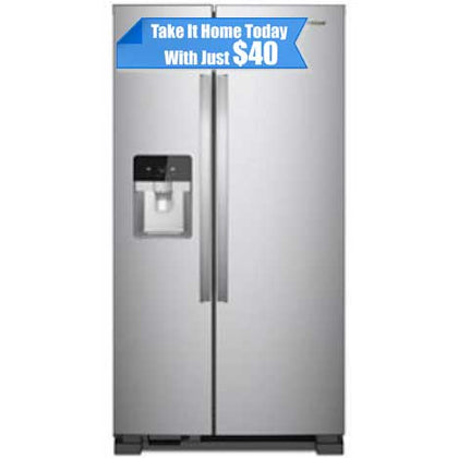 In St. Louis: Whirlpool 33 Inch Freestanding Side by Side Refrigerator with 21.4 Cu. Ft. Total Capacity (WRS321SDHZ)