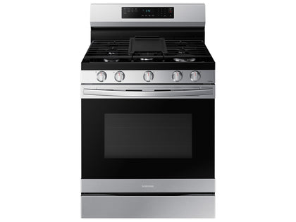 Samsung 6.0 cu. ft. Smart Freestanding Gas Range with No-Preheat Air Fry & Convection in Stainless Steel - NX60A6511SS/AA