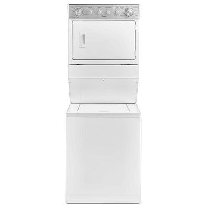Whirlpool 2.5 cu.ft Long Vent Electric Stacked Laundry Center 4 Wash and 6 Dry cycles - White WETLV27FW