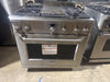 Monogram ZDP364NDPSS 36 Inch Pro-Style Dual-Fuel Range with 4 Sealed Dual Flame Stacked Burners, 5.75 cu. ft. Reverse Air/European Convection Oven, Griddle, Glide Racks, Meat Probe and Star-K Certified: Natural Gas