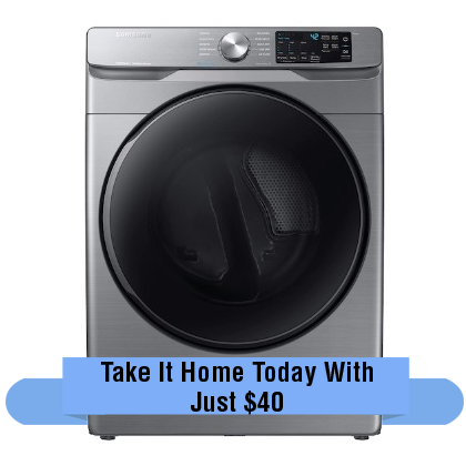 Samsung 7.5 cu. ft. Stackable Platinum Electric Dryer with Steam - DVE45R6100P/A3