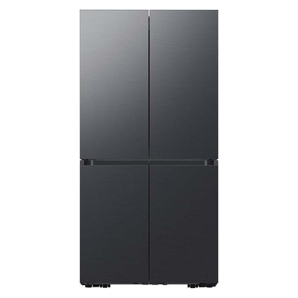 Samsung - BESPOKE 23 cu. ft. 4-Door Flex French Door Counter Depth Smart Refrigerator with Customizable Panel Colors - Matte Black Steel -  RF23A9675MT/AA