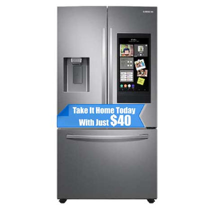 Samsung 26.5 cu. ft. Large Capacity 3-Door French Door Refrigerator with Family Hub™ and External Water & Ice Dispenser in Stainless Steel (RF27T5501SR)