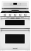 KitchenAid KFGD500EWH - 6.0 Cu. Ft. Self-Cleaning Freestanding Double Oven Gas Convection Range - White