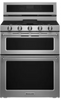 KitchenAid KFGD500ESS 30 Inch Freestanding Double Oven Convection Gas Range with 5 Sealed Burners
