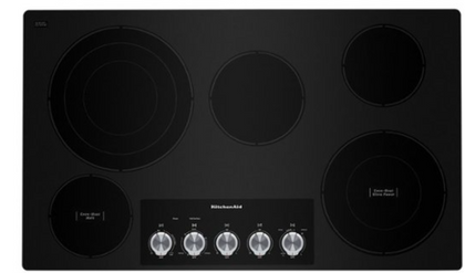 KitchenAid KCES556HBL 36 Inch Electric Cooktop with 5 Radiant Elements