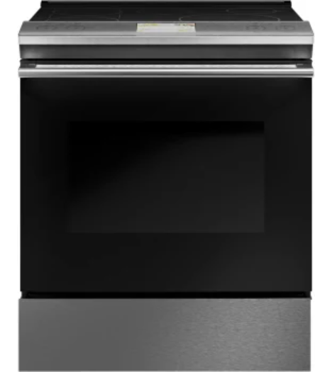 GE Cafe Modern Glass Collection CHS90XM2NS5 30 Inch Slide-In Induction Smart Range with 5 Elements