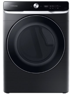 Samsung - 7.5 Cu. Ft. Stackable Smart Electric Dryer with Steam and Super Speed Dry - Brushed Black DVE50A8800V/A3