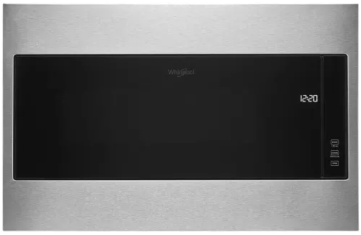 Whirlpool WMT55511KS 30 Inch Built-In Microwave with 1.1 Cu. Ft. Capacity, 1000W Cook Power, 10 Power Levels, Dishwasher-Safe Turntable Plate, and Standard Trim Included