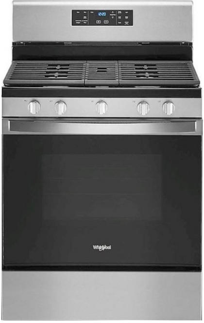 Whirlpool - 5.0 Cu. Ft. Freestanding Gas Range with Self-Cleaning and SpeedHeat Burner - Stainless steel WFG525S0JZ