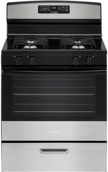 Amana - 5.1 Cu. Ft. Freestanding Gas Range with Bake Assist Temps - Stainless steel AGR6303MMS