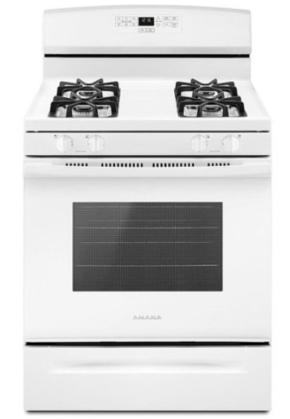 Amana - 5.1 Cu. Ft. Freestanding Gas Range with Bake Assist Temps - White AGR6303MMW