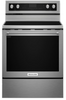 KitchenAid - 6.4 Cu. Ft. Self-Cleaning Freestanding Electric Convection Range - Stainless steel KFEG500ESS
