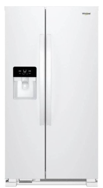 ホワイト冷蔵庫 IWBLP70003B 175cm Whirlpool 33 Inch Freestanding Side by Side Refrigerator with 21.4