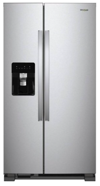 Whirlpool - 24.6 Cu. Ft. Side-by-Side Refrigerator - Monochromatic Stainless Steel WRS315SDHM