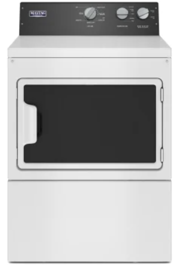 Maytag MGDP586KW 27 Inch Gas Dryer with 7.4 Cu. Ft. Capacity, 11 Dry Cycles, IntelliDry® sensor, Wrinkle Control Cycle, On/Off Buzzer Switch, Drum Light, Heavy Duty, Timed Dry, Damp Dry, Freshen Up, 5 Temperature Settings, and UL Listed