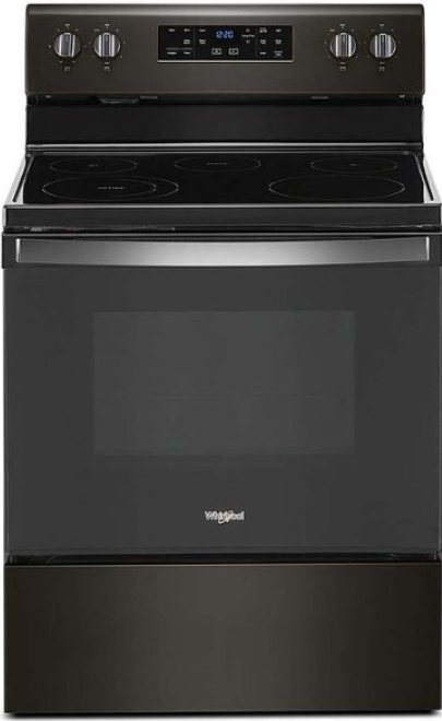 Whirlpool - 5.3 Cu. Ft. Freestanding Electric Range with Self-Cleaning and Frozen Bake - Black Stainless steel WFE525S0JV