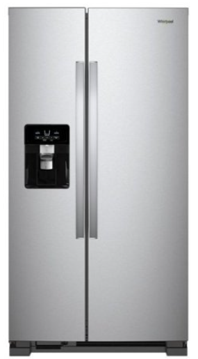 Whirlpool - 24.6 Cu. Ft. Side-by-Side Refrigerator - Monochromatic Stainless Steel WRS335SDHM