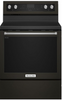 KitchenAid - 6.4 Cu. Ft. Self-Cleaning Freestanding Electric Convection Range - Black Stainless steel KFEG500EBS