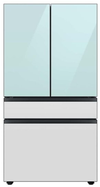 Samsung - Bespoke 29 cu. ft 4-Door French Door Refrigerator with Beverage Center - Morning Blue Glass RF29BB86004MAA