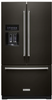 KitchenAid 27 cu. ft. French Door Refrigerator in Print Shield Black Stainless with Exterior Ice and Water - KRFF507HBS