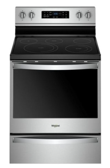 Whirlpool - 6.4 Cu. Ft. Self-Cleaning Freestanding Electric Convection Range - Stainless Steel WFE775H0HZ