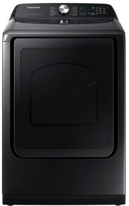 Samsung - 7.4 cu. ft. Smart Gas Dryer with Steam Sanitize+ - Brushed Black DVG52A5500V