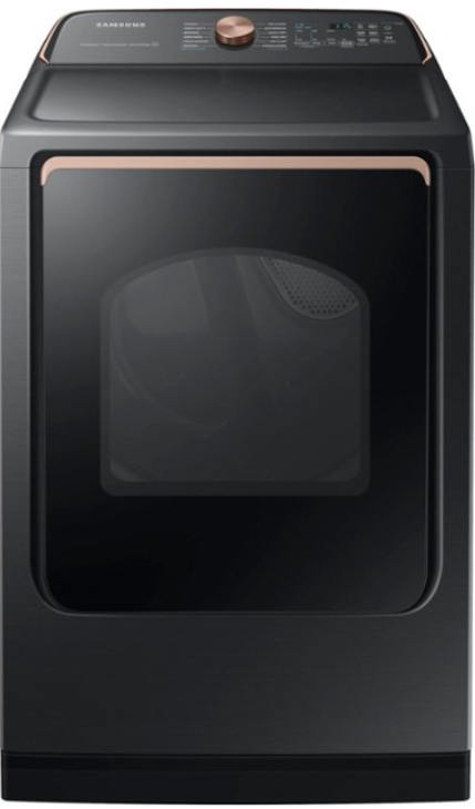 Samsung - 7.4 cu. ft. Smart Gas Dryer with Steam Sanitize+ - Brushed Black DVG55A7700V/A3