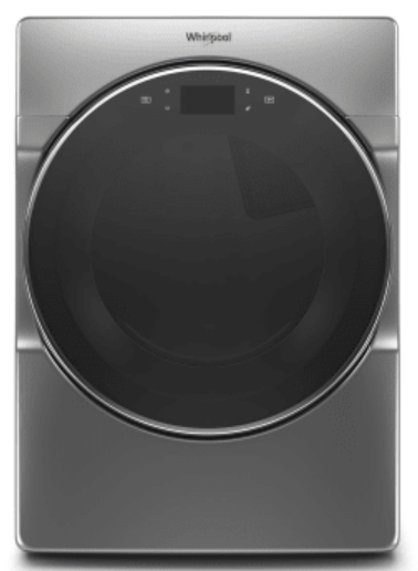 Whirlpool WGD9620HC 27 Inch Gas Smart Dryer with 7.4 Cu. Ft. Capacity, Intuitive Controls, Advanced Moisture Sensing, 37 Dry Cycles, Steam Refresh Cycle, Sanitize Cycle, Wrinkle Shield™ Plus Option, and ENERGY STAR® Certified: Chrome Shadow