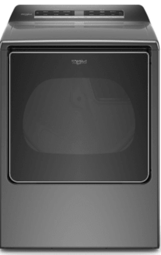 Whirlpool WED8120HC 29 Inch Electric Smart Dryer with 8.8 Cu. Ft. Capacity, Wrinkle Shield™ Plus Option, EcoBoost™ Option, 35 Dryer Programs, 7 Dryer Options, Advanced Moisture Sensing, Steam Refresh Cycle, and ENERGY STAR® Certified: Chrome Shadow