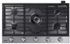 Samsung NA36N6555TS/AA 36 Inch Gas Smart Cooktop with 5 Sealed Burners, Cast-Iron Grates, 19K Power Burner, Removable Griddle, LED Illuminated Backlit Knobs, Ready2Fit™ Guarantee, and ADA Compliant: Stainless Steel