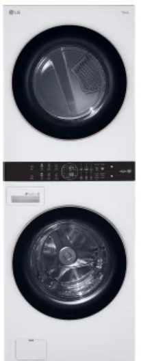 LG WKE100HWA 27 Inch Smart Electric WashTower with 4.5 Cu. Ft. Washer Capacity, 7.4 Cu. Ft. Dryer Capacity, Single Unit WashTower™ Design, Built-In Intelligence, Allergiene™ Wash Cycle, Sensor Dry, and ENERGY STAR® Certified: White
