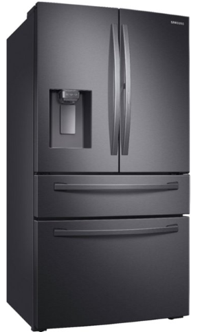 Samsung - 27.8 cu. ft. 4-Door French Door Smart Refrigerator with Food Showcase - Black Stainless Steel RF28R7351SG